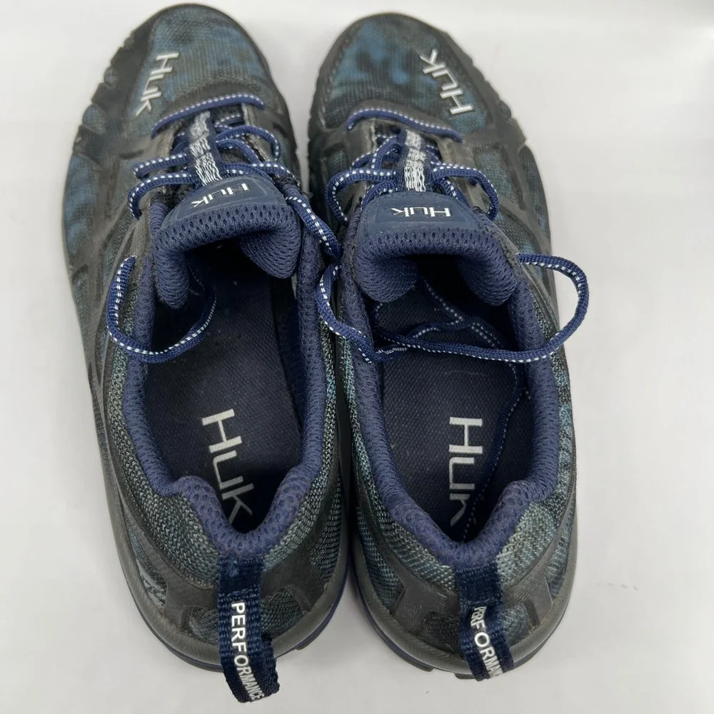 Huk Attack Performance Fishing Shoes Mens 10 Blue Camo Deck Shoes H8011000470